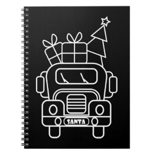 Kontur Weihnachtswagen Santa Auto Vorderansicht Notizblock