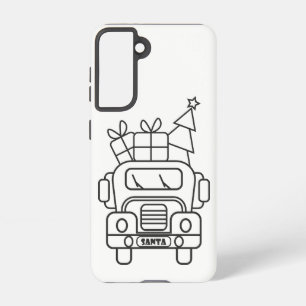 Kontur Weihnachtswagen Santa Auto Vorderansicht Samsung Galaxy Hülle
