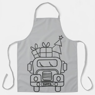 Kontur Weihnachtswagen Santa Auto Vorderansicht Schürze