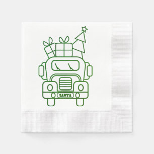 Kontur Weihnachtswagen Santa Auto Vorderansicht Serviette