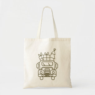 Kontur Weihnachtswagen Santa Auto Vorderansicht Tragetasche