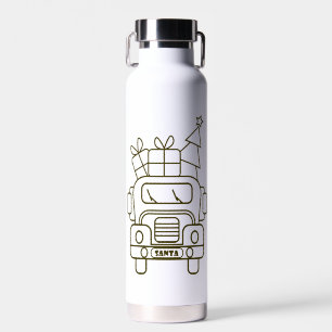 Kontur Weihnachtswagen Santa Auto Vorderansicht Trinkflasche