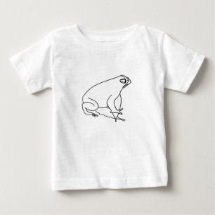 Kontur zeichn von Frosch in Blätter, die Hemden ei Baby T-shirt