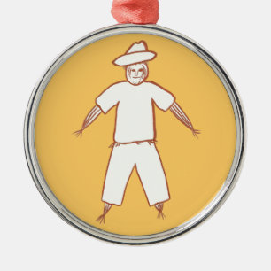 Kontur Zeichnend Scarecrow Halloween-Ornamente Silbernes Ornament