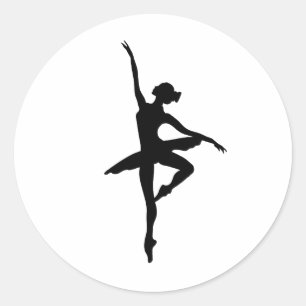 Konturen der Ballerina-Silhouette Runder Aufkleber