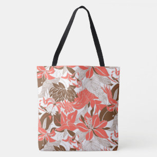Konturn-Hawaii tropische Lilien-und Tasche
