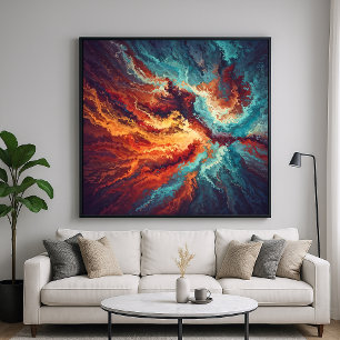 Konvergenz - Abstrakte Lebendige Kunst Poster