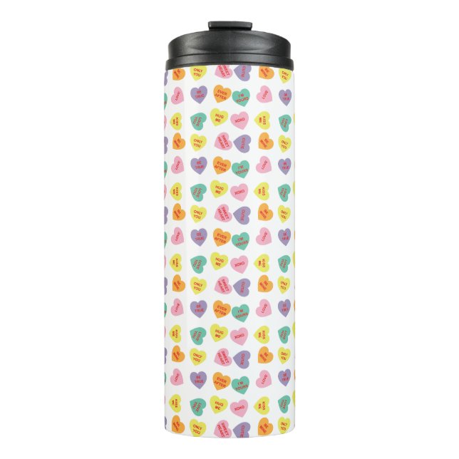 Konversation Candy Hearts Tumbler Thermosbecher (Vorderseite)