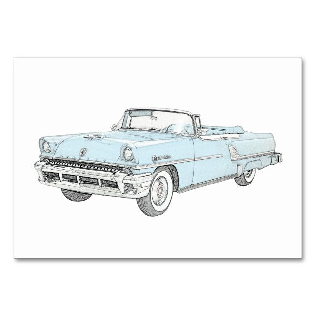 Konvertible 1955 Mercury Montclair Rendering Tischnummer (Vorderseite)
