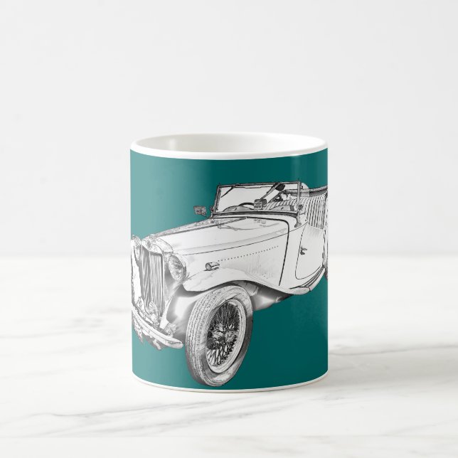Konvertierbare antikes Auto-Illustration MGs Kaffeetasse (Mittel)