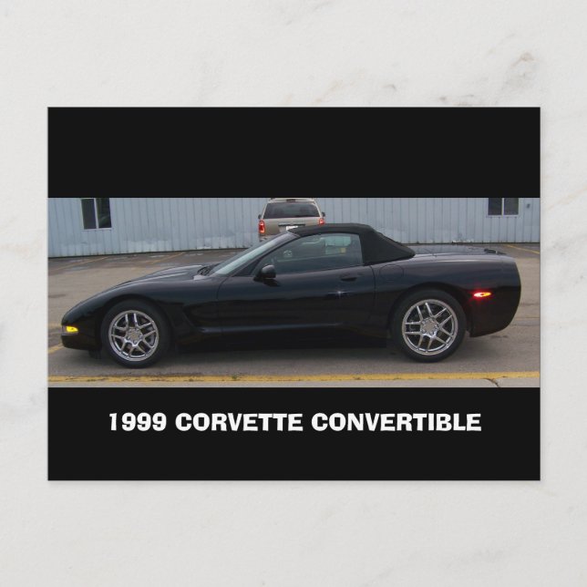 KONVERTIERBARE SEITENANSICHT 1999 KORVETTE POSTKARTE (Vorderseite)