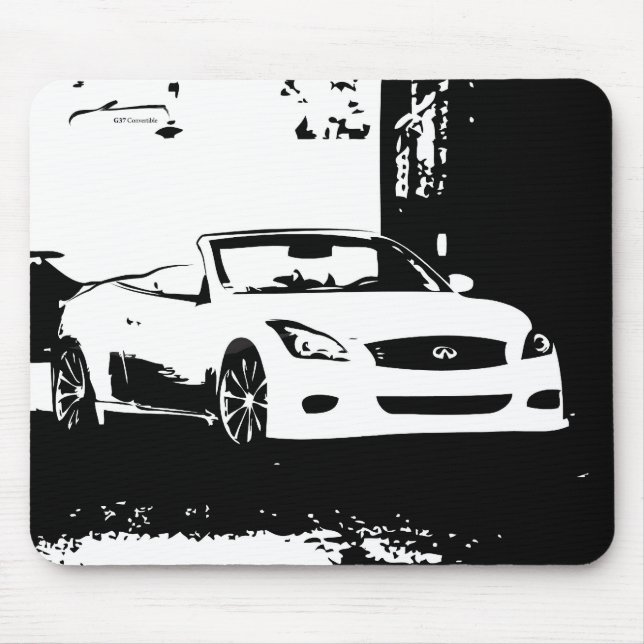 Konvertierbares weißes Anschlaglogo der Bürste G37 Mousepad (Vorne)