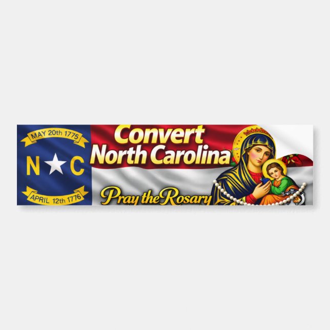 Konvertiere North Carolina Aufkleber für Stoßstang Autoaufkleber (Vorne)
