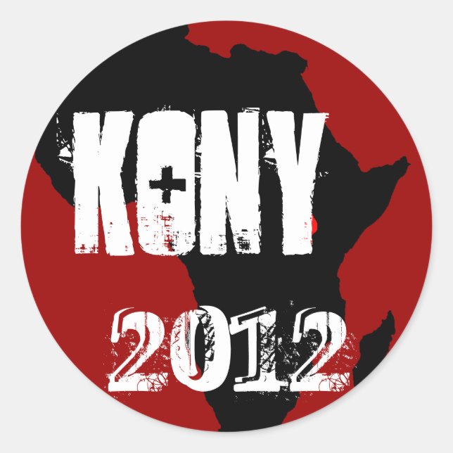 Kony 2012 runder aufkleber (Vorderseite)