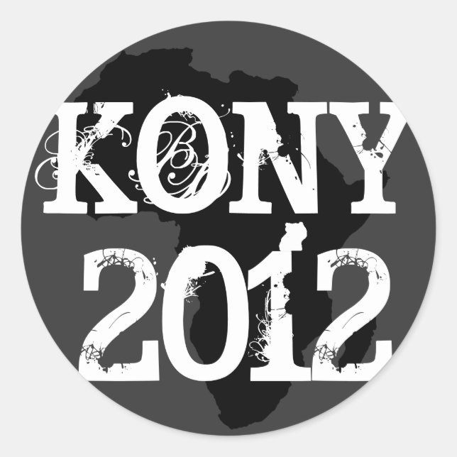 Kony 2012 runder aufkleber (Vorderseite)
