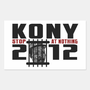 Kony 2012 - Stoppen Sie an nichts Rechteckiger Aufkleber