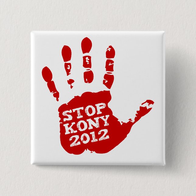 Kony Handprint Halt 2012 Joseph Kony Button (Vorderseite)