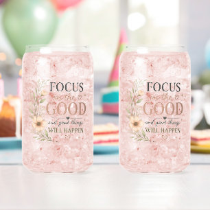 Konzentriere dich auf das Gute – Vintage Floral In Dosenglas