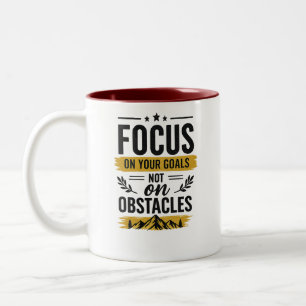 Konzentriere dich auf deine Ziele Motivations-Tass Zweifarbige Tasse