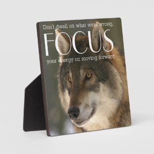 Konzentriere Zitat auf Wolfsbild-Ermutigung Fotoplatte