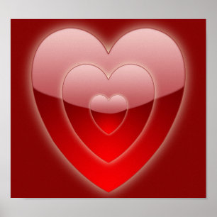 Konzentrierte Herz-Leinwand Poster