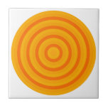 Konzentrierte Kreise Keramik Tile Fliese<br><div class="desc">Auf der Vorderseite aufgedruckte individuell anpassbare Keramik-Kachel mit Retrostil-farbigen Konzentrierkreisen.</div>