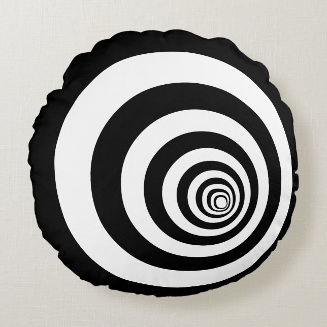 Konzentrierte Schaltkreise für Hypnotische optisch Rundes Kissen (Vorderseite)