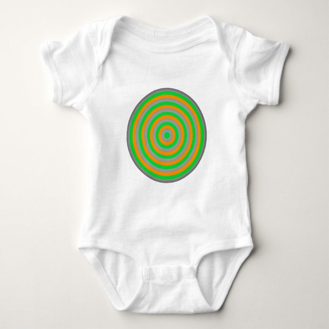 Konzentrierter farbiger Kreis der Baby-Bekleidung Baby Strampler (Vorderseite)
