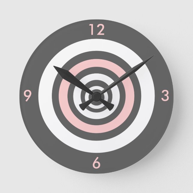 Konzentrisch - rosa runde wanduhr (Vorderseite)