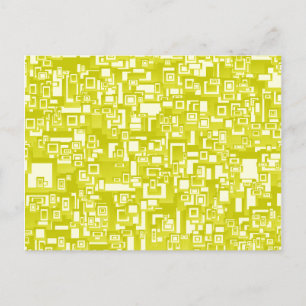 Konzentrische gelbe geometrische Abstrakte Kunst Postkarte