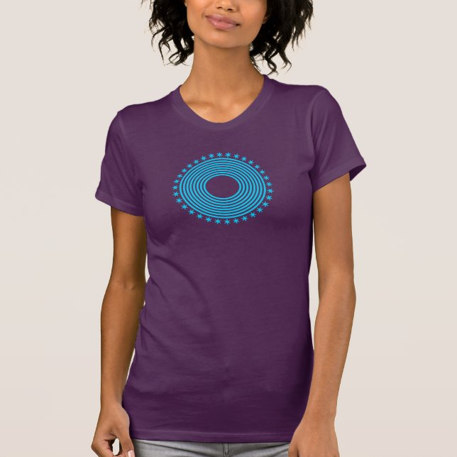 Konzentrische Kreise und Sterne T-Shirt (Vorderseite)