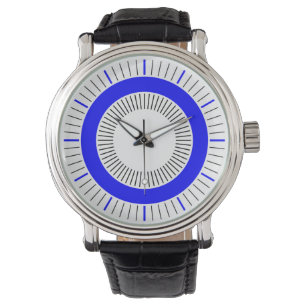 Konzentrische Strahlen - Blau Armbanduhr