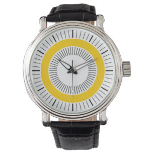 Konzentrische Strahlen - gelb Armbanduhr