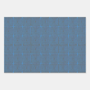 Konzentrische wellige Quadrate auf einer gesprenke Geschenkpapier Set