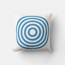 Konzentrische Zirkel von White & Royal Pastel Blue Kissen