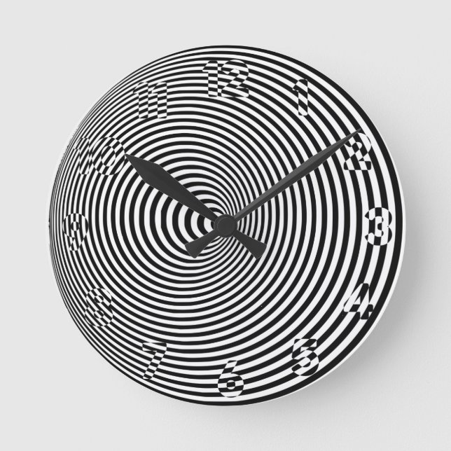 Konzentrischer Kreis-Täuschungs-Gegenteil Runde Wanduhr (Vorderseite)