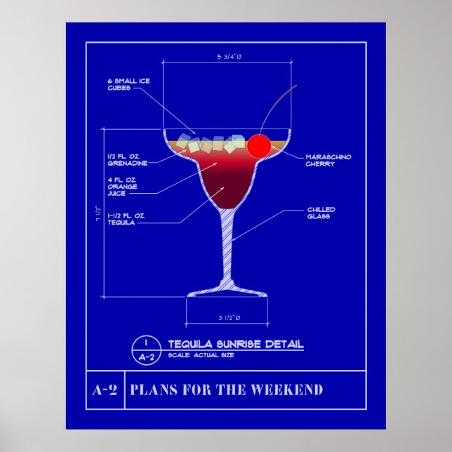 Konzept für einen Tequila-Sonnenaufgang Poster (Vorne)