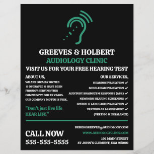 Konzeption von Hörhilfen, Audiologe, Audiologische Flyer
