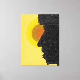 Konzeptionelle abstrakte Silhouette und Sonne Leinwanddruck