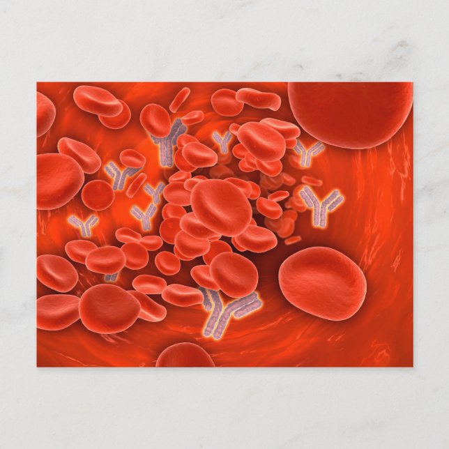 Konzeptuelles Bild von Chromosomen im Blut Postkarte (Vorderseite)
