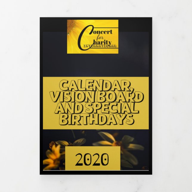 Konzert für Wohltätigkeit International 2020 Plane Dreifach Gefaltete Urlaubskarte (Cover)