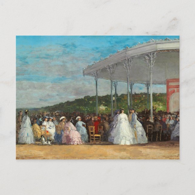 Konzert im Casino, 1865 von Eugene Boudin Postkarte (Vorderseite)