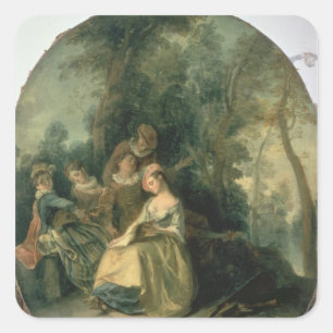 Konzert im Park, 1725 Quadratischer Aufkleber