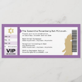 Konzert-Karten-Schläger Mitzvah Einladung in Lila