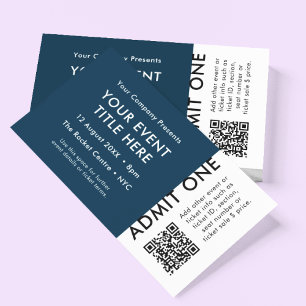 Konzert   Navy Blue QR Code Event Ticket