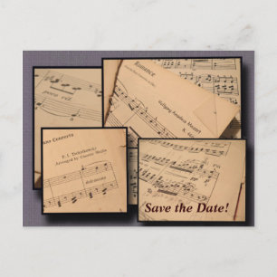 Konzert oder Erwägungsgrunden-Save the Date Ankündigungspostkarte