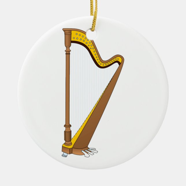 Konzert-Pedal-Harfen-Grafikdesign Keramikornament (Vorne)