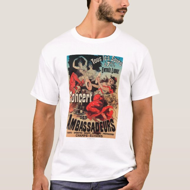 Konzert-Plakat auf Alleende Champs-Elysees T-Shirt (Vorderseite)