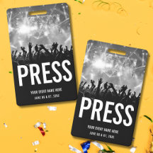 Konzert Presse All Access Pass Schwarz Weiß