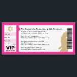 Konzert Ticket Bat Mitzvah Einladung in Rosa<br><div class="desc">Wer ist bereit, das Bma zu rocken? Sie ist es. Die Tour kommt in die Stadt. Also machen Sie sie zu einem Star und ihr Bat Mitzvah ein Ereignis, an das Sie sich erinnern sollten. Diese Einladung ist wie ein Konzert-Ticket gestaltet. Der Gang, die Reihe und der Sitz entsprechen dem...</div>